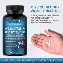 MULITTEA Magnesium Glycinate 500mg | Chelated For Easy Absorption | Highly Purified Essential | For Muscle, Joint, Heart, & Digestive Health - 60 chiếc - Xem 7