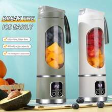 NiePeoae High-Power Blender, Wireless Home Juicer, Portable USB Rechargeable Mini Blender And Juicer - 3 Modes, Digital Display, 15.22oz, Easy To Clean, Suitable For Travel - Enjoy Fresh Juice Anytime, Anywhere, With Self-Protection Function: Won't Work If Bottle Cap Is Not Tightened, Automatically Stops If Overheated, Needs To Cool Down Before Reuse - Portable - View 14