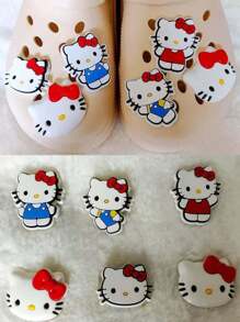 Sanrio ديكور حذاء (6 قطع/12 قطعة) - مناسب للرجال/النساء من سانريو هالو كيتي , الاسطول وأنيق قابل للفصل ، مناسب لارتداء الكلوغز والصنادل في الربيع والصيف