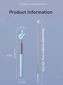 1pc Random Color Retractable Stainless Steel Teaching Pointer, Portable Design (Mixed Colors)