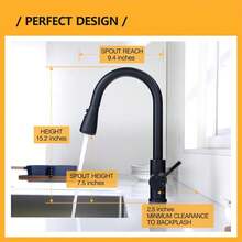 Hiqufet Kitchen Faucet With Pull Down Sprayer, Brushed Nickel High Arc Single Handle Kitchen Sink Faucet, Stainless Steel Modern Faucets, Llaves Para Fregaderos De Cocina - Matte Black - View 6