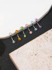 2025 Latest Colorful Eyebrow Studs And Earrings, Glitter Sparkle Lovely Design, Multi-Color Options For Women, Students, Party, Wedding, Vacation, Travel, Suitable As Gift, For Red Color Customers