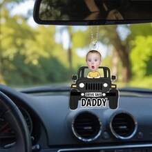 Regalos del Día del Padre, Adorno personalizado con foto de coche para papá, Colgador de coche para papá, Decoración de coche, Regalo para papá, Adorno de conducir, Regalos para papá - Multicolor - Ver 4
