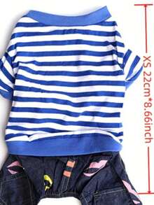 2025新款条纹连体衣宠物衣服小型犬春秋款贵宾犬比熊犬幼犬防脱毛服