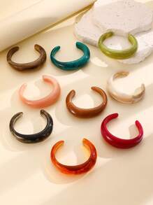 1 Stück elegantes und einzigartiges mehrfarbiges offenes Armband für Frauen, modischer Schmuckzubehör mit asymmetrischer welliger Linie und Farbverlauf aus Harz, hervorragend für den täglichen Gebrauch, am Strand, zum Reisen und als Geschenk