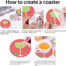 8pcs Diamond Art Painting Coasters With Holders, DIY Beautiful Pattern Series Diamond Art Coasters, Suitable For Adults And Beginners Diamond Painting Kits, Diamond Craft Supplies, Exquisite Gifts For Friends - Multicolor - View 4