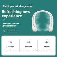 1pc USB Rechargeable Neckband Fan, Outdoor Portable Quiet Neck Hanging Fan With 3 Speed Gear, Gift Package, Outdoor Sports Halter Fan, Extra-Long Endurance Mini USB Fan, Outdoor Cycling Camping USB Rechargeable Mini Fan
