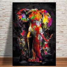 1pc Wall Arts Posters Optional Frame Animals Abstract Colorful Lion Animal Canvas Painting Graffiti Wall Art Picture Artwork Modern Posters And Prints Home Decor