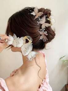 1个蝴蝶夹女士大号高级甜美发夹后脑勺发夹头饰发爪夹发夹发卡夹发夹发圈发夹，女士发饰 - 彩色 - 查看 9