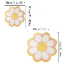 1pc Cute Floral Faux Wool Carpet, Decorative Rug, Yellow Flower Faux Wool Rug, Pink Flower Faux Wool Rug, INS Style Carpet, Home Decor Rug, Bedroom Decor, Small Rug, Creative Fashion Rug, Living Room Rug, Small Living Room Rug, Bedroom Rug, Outdoor Rug, Washable Rug