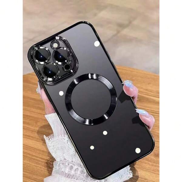 Iphone 16 Magnetic Contrast Frame Clear Phone Case Compatible With IPhone 15/15Pro/15Plus/15Promax