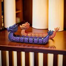 Xiyin Pavilion's Collectible - Hinge-Linked Dragon Boat Art Ornament (Available In Blue-Green/Red-Gold Dual Colors) School Supplies,Back To School