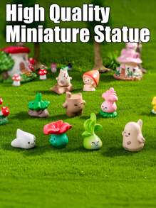 1/14pcs Fairy Tale Forest Miniature Statues, Suitable For Garden Decor, Handmade DIY Craft Parts