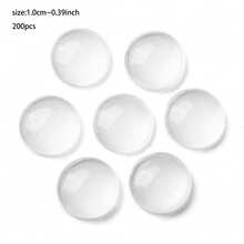 Approx. 200pcs Multi-Size Clear Glass Cabochons, Suitable For Photo Etching Pendant, DIY Jewelry Making - Patches - View 5