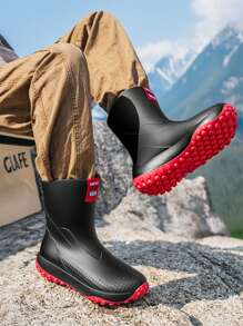 Men's Outdoor Water-Resistant Slip-Resistant Rubber Rain Boots, Comfortable Lightweight Waterproof Rain Shoes, Suitable For Yard Farm Garden Farming,Fishing,Hiking And Climbing In Rainy Days