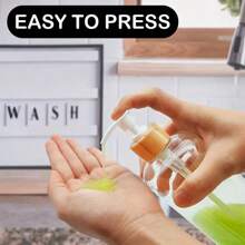 1/2 Pieces Clear Soap Dispenser, Bathroom Hand Soap And Lotion Dispenser Set With Bamboo Pump, 16 Ounces Plastic Hand Soap And Dish Soap Dispenser Set For Kitchen, Refillable Liquid Soap Bottle, Countertop Lotion Bottle, Bathroom Hand Soap Dispenser, (For Shampoo, Shower Gel, Conditioner), Bathroom Accessories Back To School