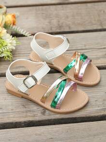Sandal cho bé gái Giày công chúa Hàn Quốc Đế mềm Thời trang cho bé gái và Dép xỏ ngón đi biển thoải mái - trắng - Xem 2