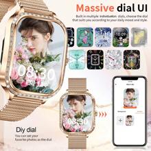 GUHUAVMI GUHUAVMI Luxury Smart Watch For Women, 1.75inch(4.45cm) HD Curved Screen With Bluetooth Call, Custom Face Dial, Information Push, Music, Multi-Sport Mode Watches, Women's Physiological Health, Sleep Monitor Fitness Tracker Bracelet, IP68 Waterproof Smartwatch For Android IOS, The Best Gift For Girlfriend, Mother, Wife Or Sisters