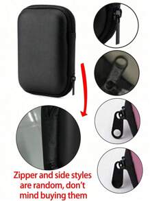 1 Portable USB Data Cable Storage Box, Headphone Storage Bag, Headphone Case, Data Cable Protective Film, Mini Zipper Hard Bag Box, Multi-Functional Mini Storage Bag, A Must-Have For College Dormitories For Travel Storage Bag,Makeup Bag,Cosmetic Bag,Vacation Organizer, Suitable For Cables, Headphones, It Can Be Used For Travel Carrying, Work, School, Dormitory Storage, Boho Vibes