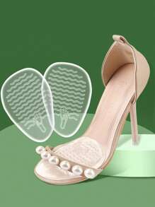 1 Pair Forefoot Pad Silicone Gel Cushion Insoles, Non-Slip For High Heels & Sandals