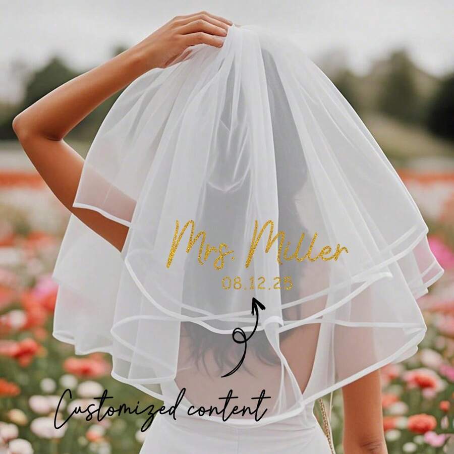 Customizable Bride To Be, Bachelorette Party, Bridal Veil, Future Mrs. Veil, Wedding Veil, Bride To Be Gift Veil, Bachelorette Party Veil, Bride-To-Be Veil, Bridal Mini White Veil, Customized Name Veil, Customized Date Veil, Personalized Bridal Veil, Bachelorette Party Headpiece, Wedding Headpiece, Bride Headpiece, Party Headpiece