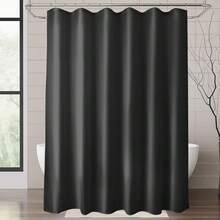 New Titanker Fabric Shower Curtain Liner Washable With 2 Magnets, 70 X 72 Inches, Waterproof, Soft Fabric, Lightweight Polyester, Black - 黑色 70 英吋寬 x 72 英吋長(1 包) - 查看 8