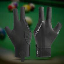 1 pieza Guantes profesionales de billar para hombres con tres dedos, de seda de hielo transpirable y antideslizante, set individual para mano izquierda, guantes de tenis de mesa para mujeres T3