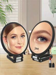 1PC Professional 30X Magnification Vanity Mirror | 360° Adjustable Handle & Foldable Base | Dual-Sided Travel Compact For Precision Makeup