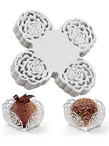20 piezas Caja de embalaje de papel de encaje para chocolate y dulces, taza elegante para postre, caja de embalaje para el Día de la Madre, caja de dulces, caja de embalaje de chocolate, recuerdos para fiesta, decoración de cumpleaños, decoración de boda, artículos para fiesta, aniversario, herramientas de cocción, accesorios de cocina para el hogar, regalo para mi madre
