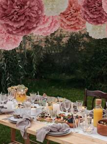 24 pièces - Kit de pompons en papier-mouchoir, décorations de fleurs en papier de soie pour mariage, anniversaire, douche nuptiale (multicolore)