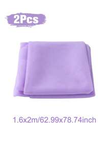 1 件/2 件 2 米纯色浅紫色纱桌旗，雪纺拱门婚礼拱门布桌布，生日派对桌布装饰，情人节背景装饰，涤纶浪漫婚礼派对桌饰