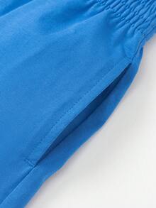 Balabala Young Boy Short Sleeve Set Boys' Quick-Dry T-Shirt Summer Children's Two Pieces Set 2025 New - White and Blue - View 8