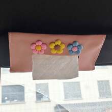 1 件创意可爱花形汽车遮阳板纸巾架，多功能汽车纸巾盒 - 均碼 - 查看 3