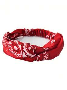 1条腰果花彩色发带，弹力运动瑜伽吸汗头巾，男女通用，秋冬季发饰，适合度假装扮，优雅围巾，柔软头巾