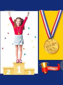 20pcs-Baby Shower Gold Winners Medals, Plaques, Gymnasium Day Medals, For Sports, Competitions, Talent Shows, Spelling Bees Birthday Party Gifts, Motivational Baby Gifts, Gifts For Boys And Girls