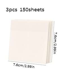 3pcs/150pcs Waterproof Sticky Notes, Transparent Adhesive Memo Pad For Book Annotation, Diary, School & Office School Supplies,Back To School