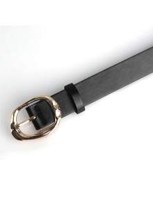 1 件女士金色金属扣 PU 皮革腰带