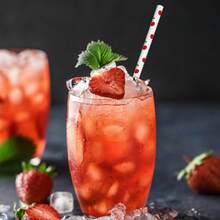 100 pajitas de papel con estampado de cerezas, perfectas para diferentes fiestas o uso comercial, tamaño de 6x197mm - cereza - Ver 4