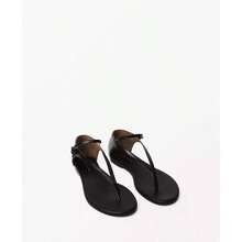 Mango Women's Leather Straps Sandals - Black - View 1