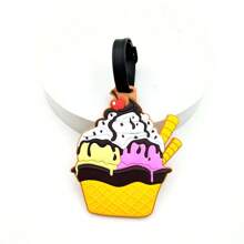 1/3 Pcs Bright Attractive Doughnut & French Fries Luggage Tags, PVC Soft Pendant Identifiers For Luggage, Backpacks, And SuitcasesSuitcase Tag Holiday Vacation For Travel For Honeymoon For College For School Bag For Flying For Cruise For Bags Portable Anti-Lost