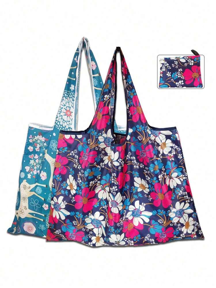 1個 大型折りたたみ式ショッピングバッグ、洗濯可能、破れにくいポリエステル素材、ビーチバッグ、トートバッグ、キッチン用品、ルームデコレーションとしても使えます。キッチン、ダイニングルーム、パーティー、キャンプ、集会に最適。友人や家族への素晴らしいギフトにもなります。 - マルチカラー - 見る 4