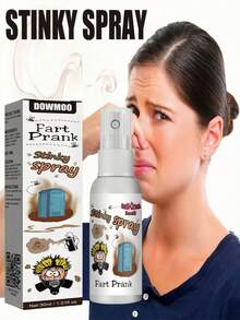1瓶装放屁喷雾，愚人节恶作剧之王！万圣节终极氛围制造者！喷洒在密室逃脱或派对过道的角落；诡异的气味与黑暗的场景相结合，将最大限度地增强沉浸式恐怖感，即使是胆小的人也会瞬间崩溃。