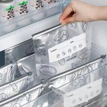 10pcs Antibacterial Aluminum Foil Food Storage Bags, Resealable Airtight Zipper Freezer Bags, For Fridge, Freezer, Kitchen, Home