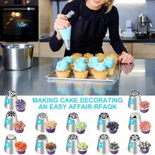 47 Pcs Russian Piping Tips Set, 12 Flower Frosting Nozzles Icing Tips For Cake Decorating Tips Kit, Baking Supplies For Cookie Cupcake, 2 Leaf Piping Tips 2 Couplers 30 Pastry Baking Bags - Silver - View 5