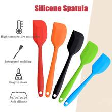 1 pieza Espátula de silicona para hornear y untar a alta temperatura, raspador de tartas y crema integrado, resistente - Multicolor - Ver 2