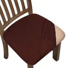 1pc Solid Color Stretch Chair Cover, Machine Washable, Easy Installation, Dining Chair Slipcover, Suitable For Home And Office Furniture Decor