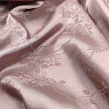 A Piece Of Jacquard Satin Fabric With Plum Blossom Patterns, Soft And Dark Jacquard Fabric, Is Exquisite And Elegant. It Is The Perfect Choice For DIY Handicrafts And Sewing