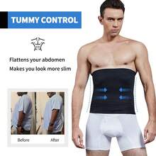 Men Waist Control Belt Band Firm Tummy Control Compression Slimming Body Shaper Girdle - 黑色 - 查看 3