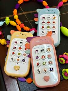 1pc Kids Multicolor Cartoon Educational Story Telling Simulation Model Phone Toy / Multifunctional Music Phone (Actual Product Color May Vary Randomly) - Toy Phone - View 5