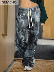 GEMCHO 女士涤纶运动裤，带口袋，针织面料略带弹性，休闲跑步裤，运动服，适合所有季节 - 彩色 - 查看 3